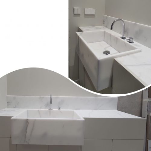 Lavabo en mármol Blanco premium