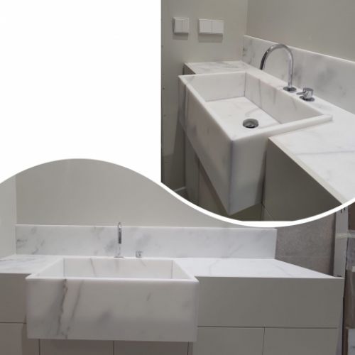 Lavabo en mármol Blanco premium