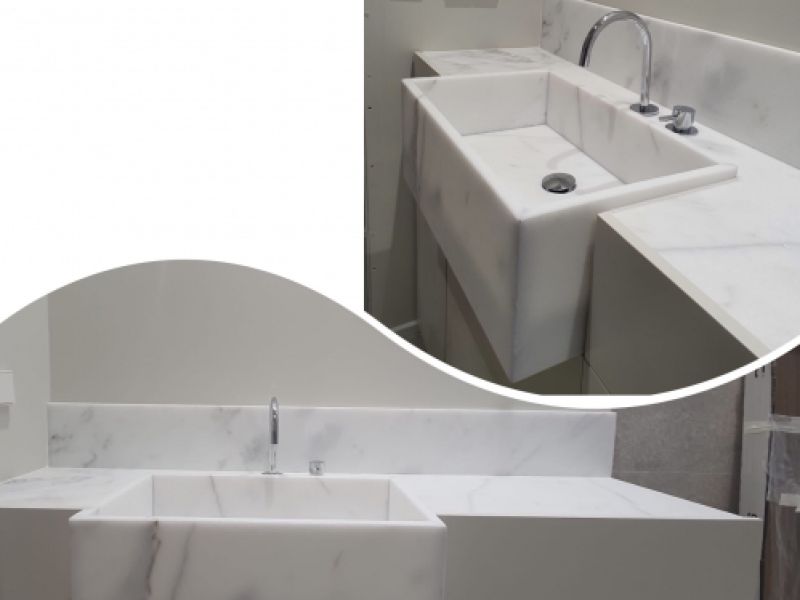 Lavabo en mármol Blanco premium